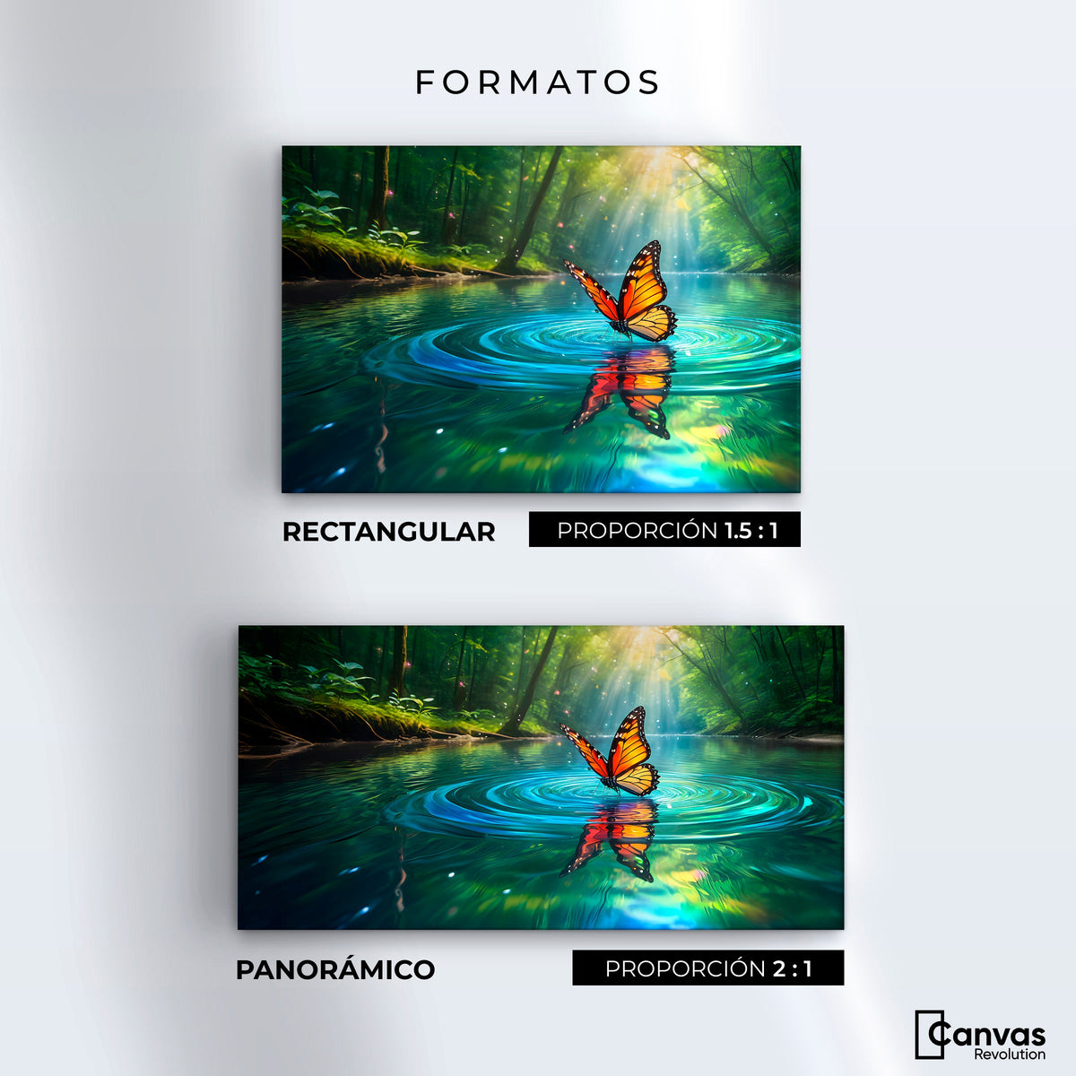 Cuadros Decorativos Canvas Revolution | Mariposa Y Agua | Formatos