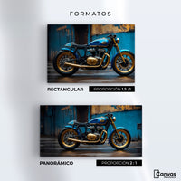Cuadros Decorativos Canvas Revolution | Motocicleta Azul | Formatos