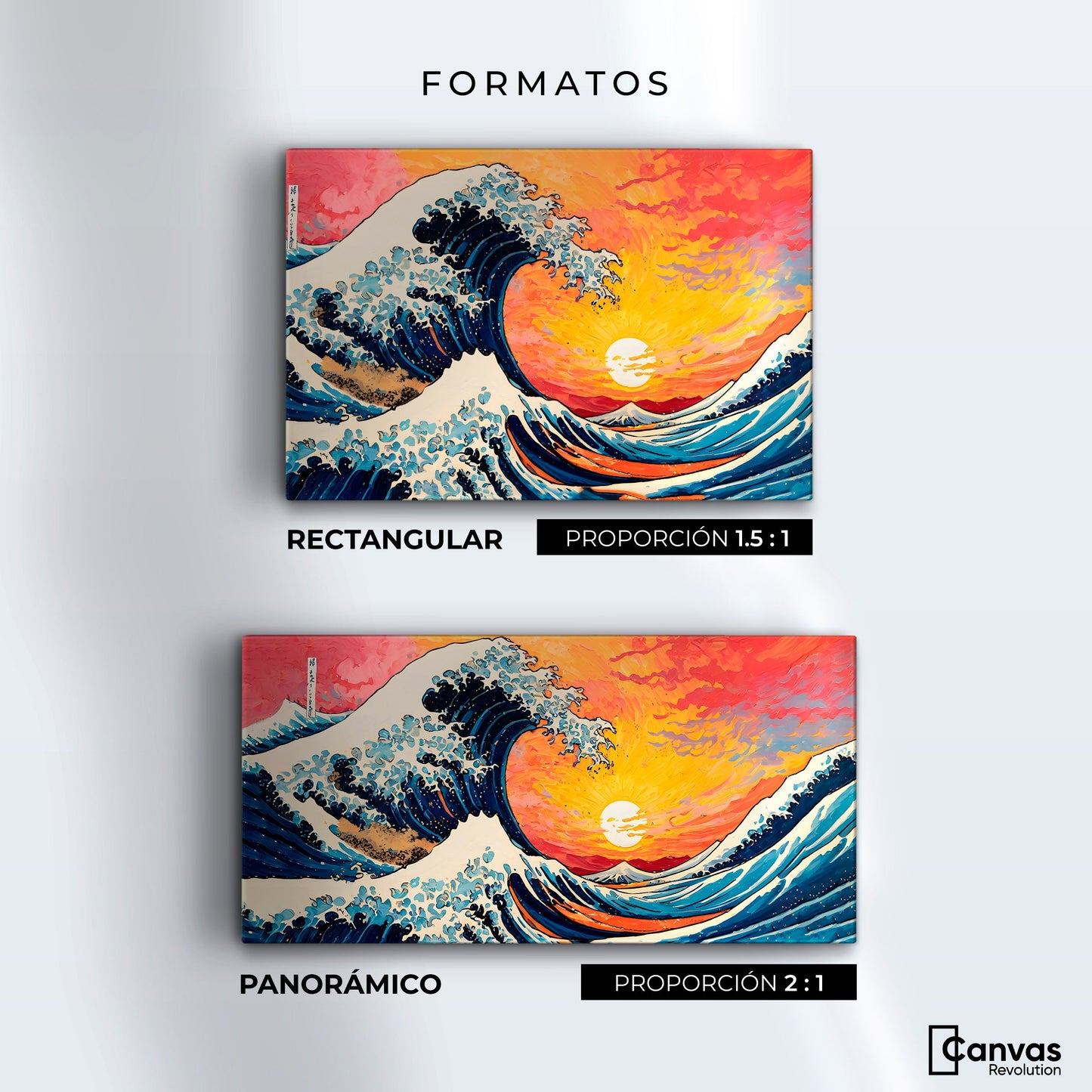 Cuadros Decorativos Canvas Revolution | Ocaso Ola Kanagawa | Formatos