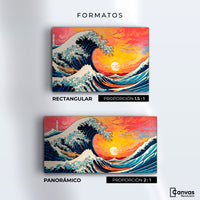 Cuadros Decorativos Canvas Revolution | Ocaso Ola Kanagawa | Formatos