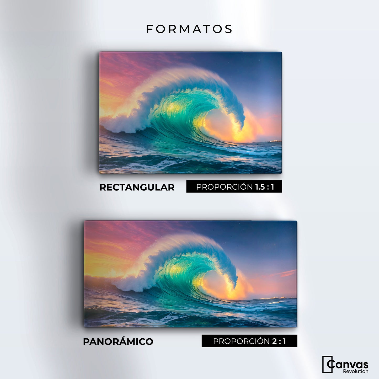 Cuadros Decorativos Canvas Revolution | Ola Oceanica Ocaso | Formatos
