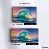 Cuadros Decorativos Canvas Revolution | Ola Oceanica Ocaso | Formatos