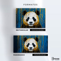 Cuadros Decorativos Canvas Revolution | Panda Lluvia Azul | Formatos