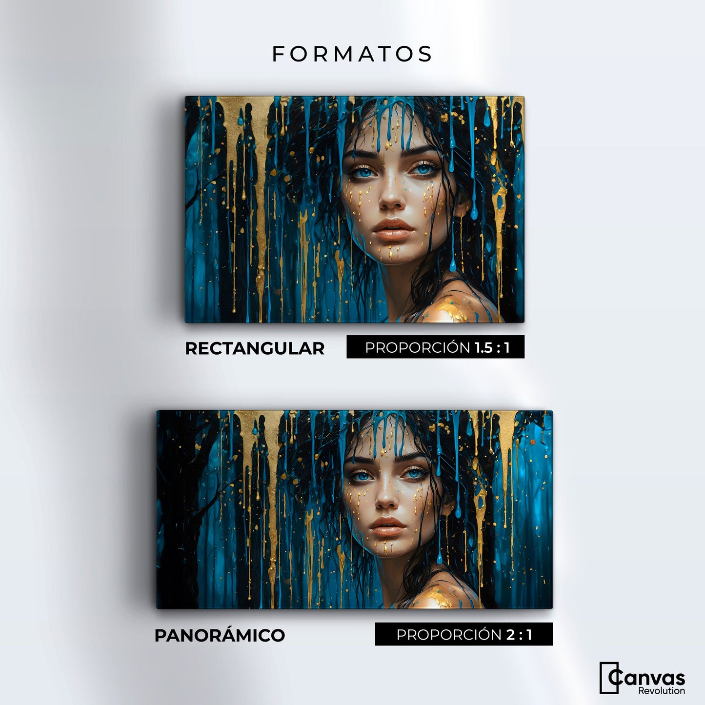 Cuadros Decorativos Canvas Revolution | Reflejos Dorados | Formatos