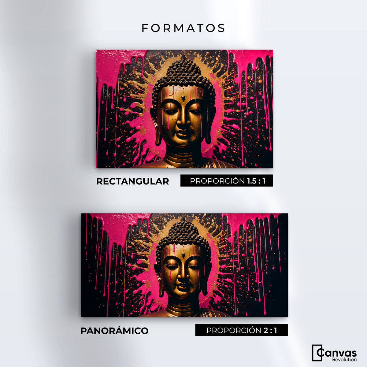 Cuadros Decorativos Canvas Revolution | Reflejos Oro Rosa | Formatos