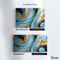 Cuadros Decorativos Canvas Revolution | Remolinos Dorados | Formatos