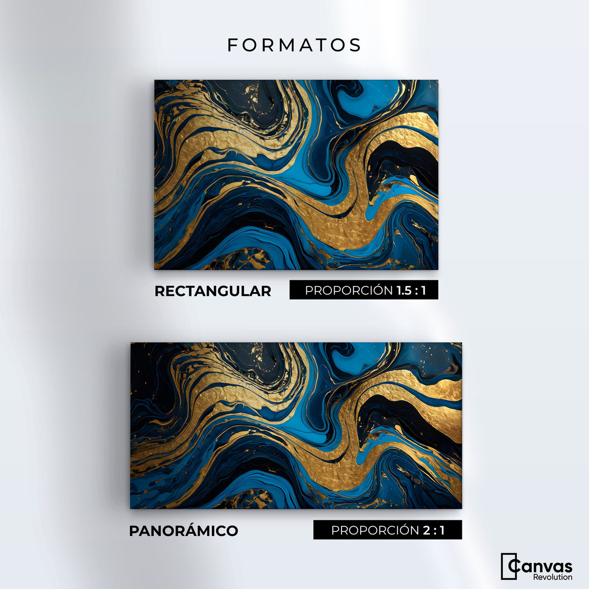 Cuadros Decorativos Canvas Revolution | Remolinos Zafiro | Formatos