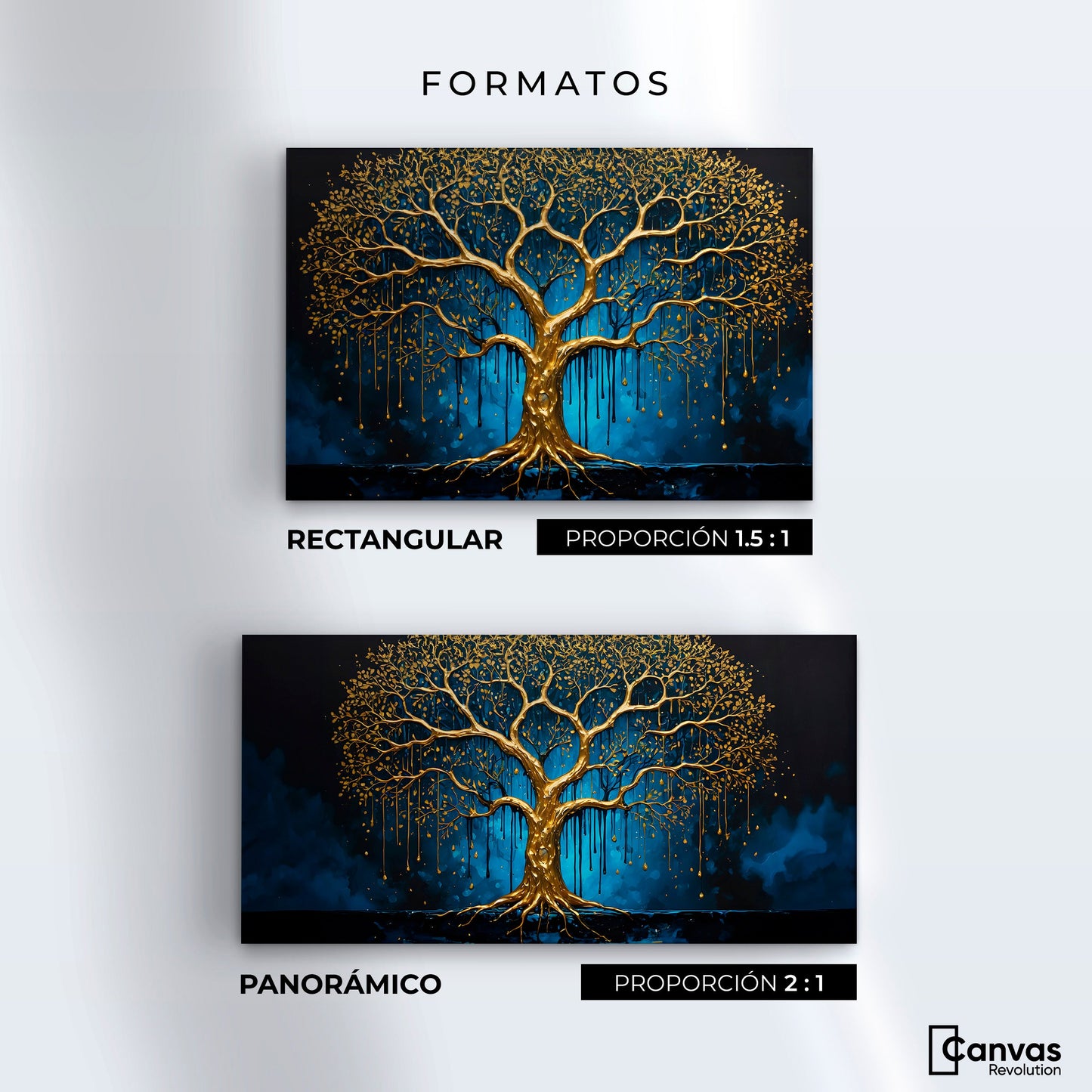 Cuadros Decorativos Canvas Revolution | Sabiduria Dorada | Formatos