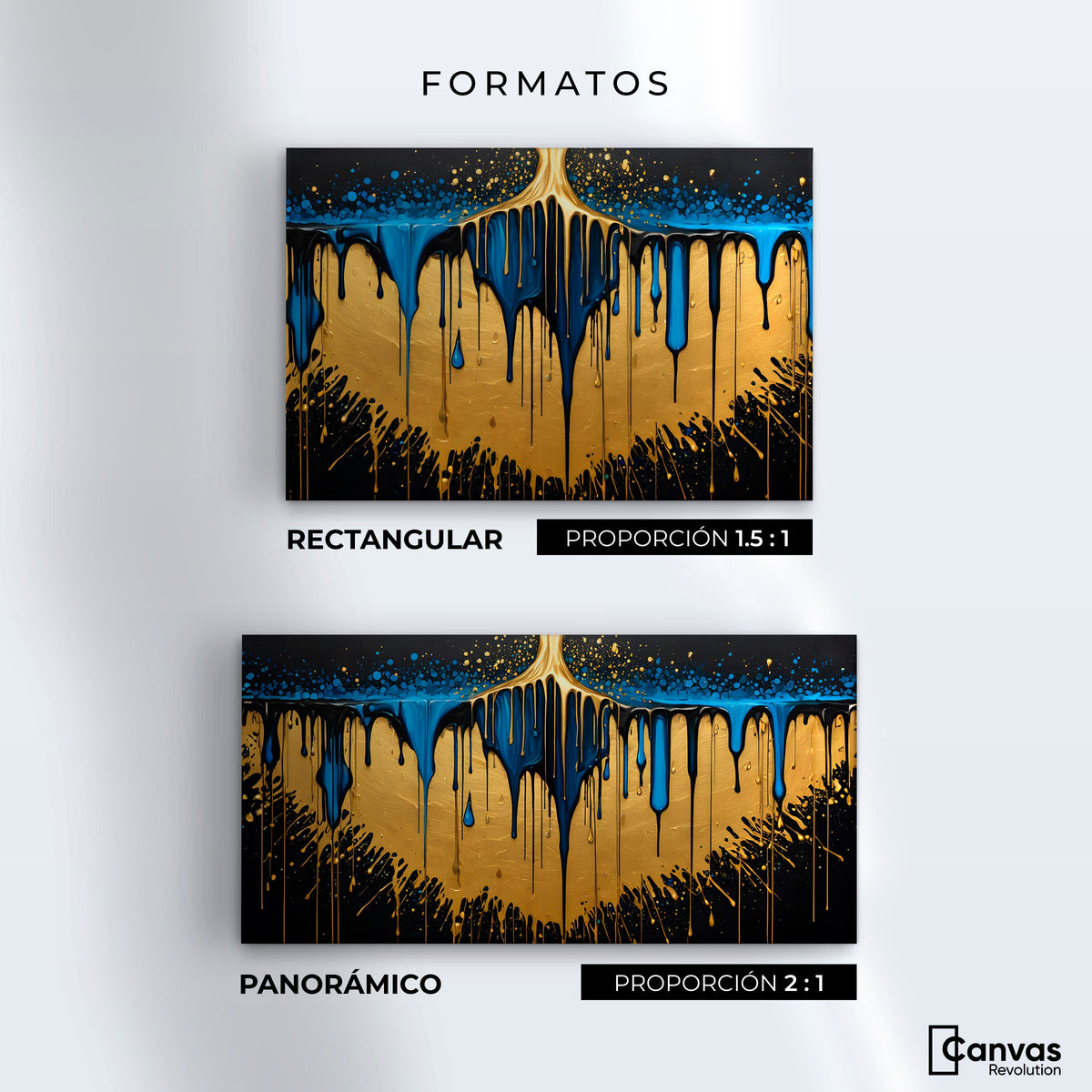 Cuadros Decorativos Canvas Revolution | Sinfonia Dorada | Formatos