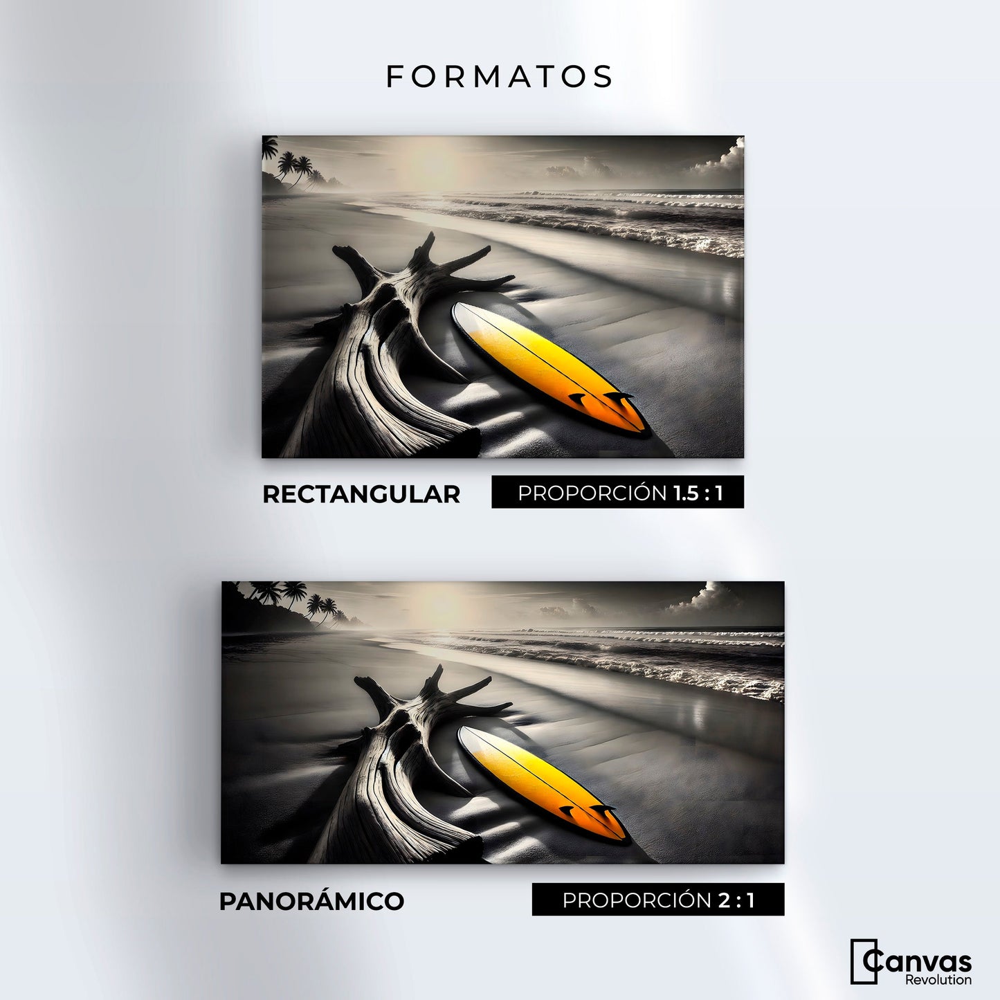 Cuadros Decorativos Canvas Revolution | Surf Al Amanecer | Formatos