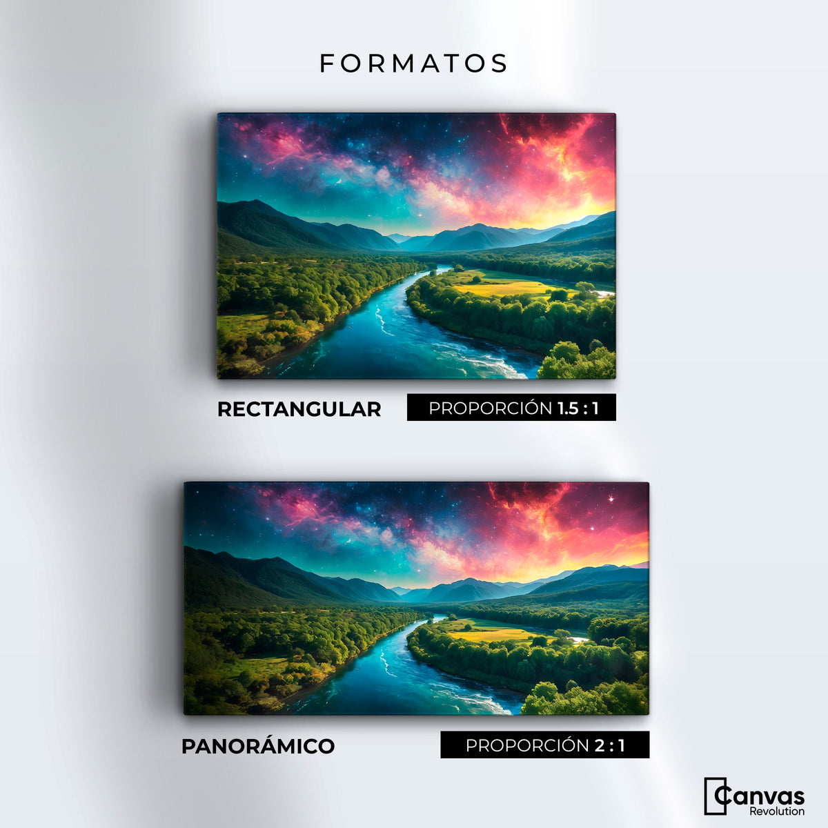 Cuadros Decorativos Canvas Revolution | Valle Rio Nebuloso | Formatos