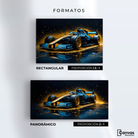 Cuadros Decorativos Canvas Revolution | Velocidad Azul Oro | Formatos