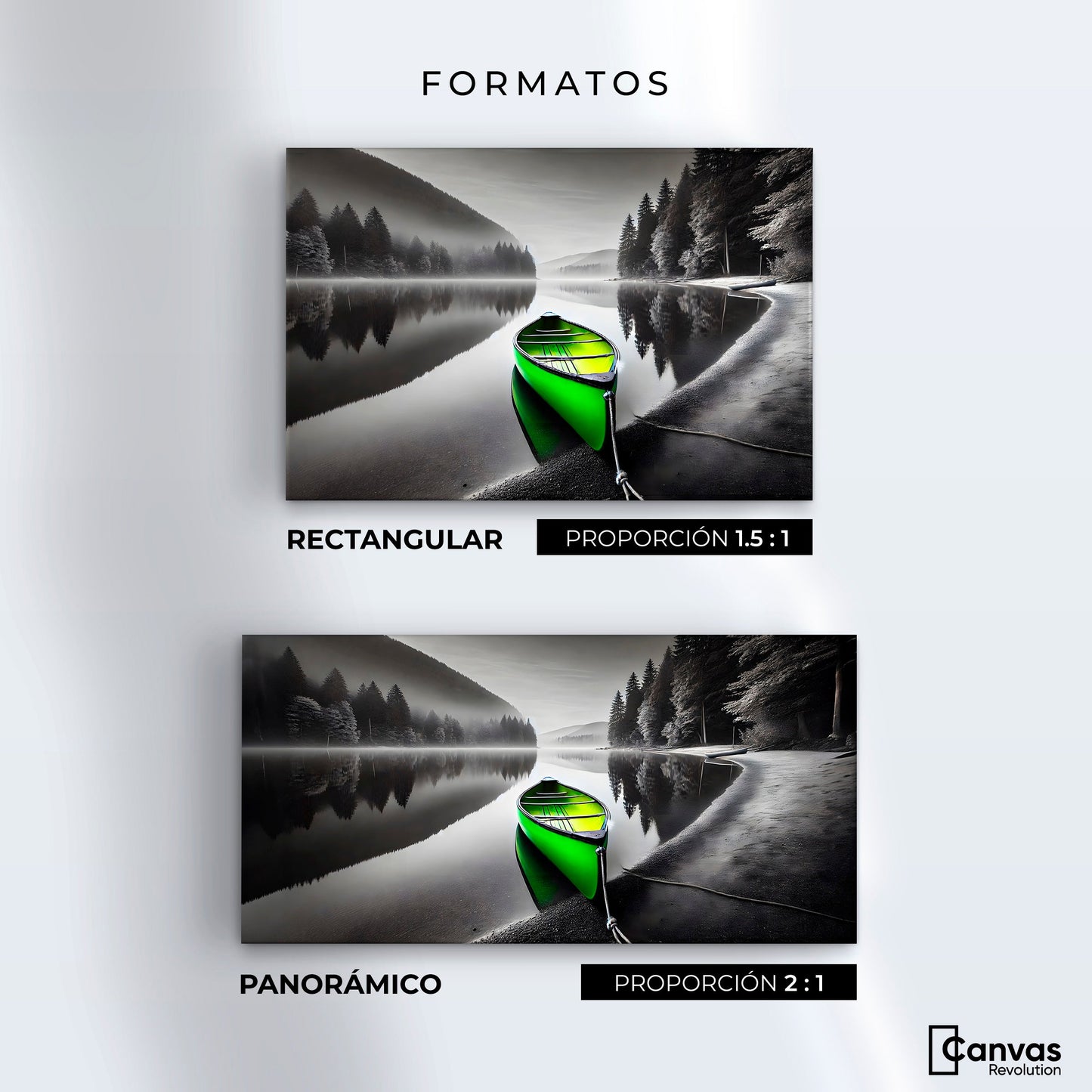 Cuadros Decorativos Canvas Revolution | Verde En El Lago | Formatos