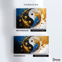 Cuadros Decorativos Canvas Revolution | Yin Yang Dorado | Formatos