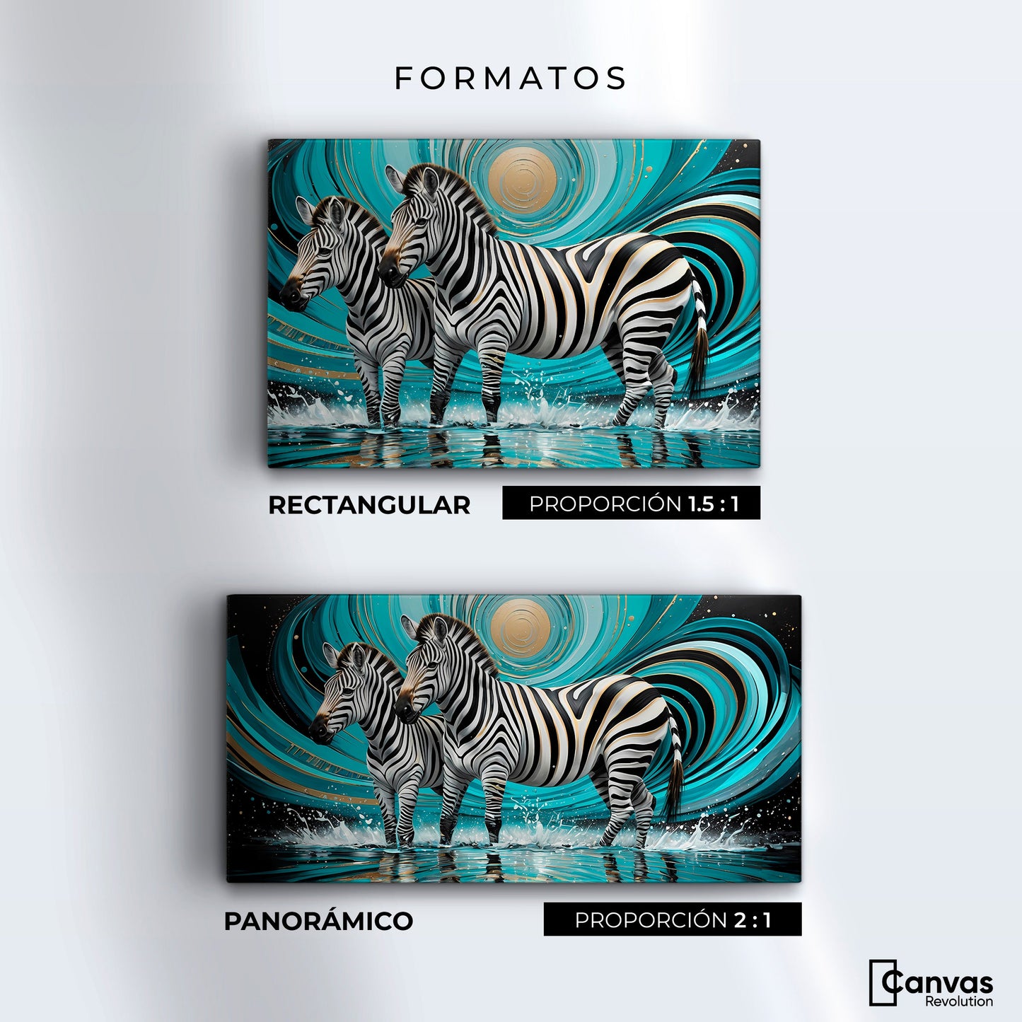 Cuadros Decorativos Canvas Revolution | Zebras En Silencio | Formatos