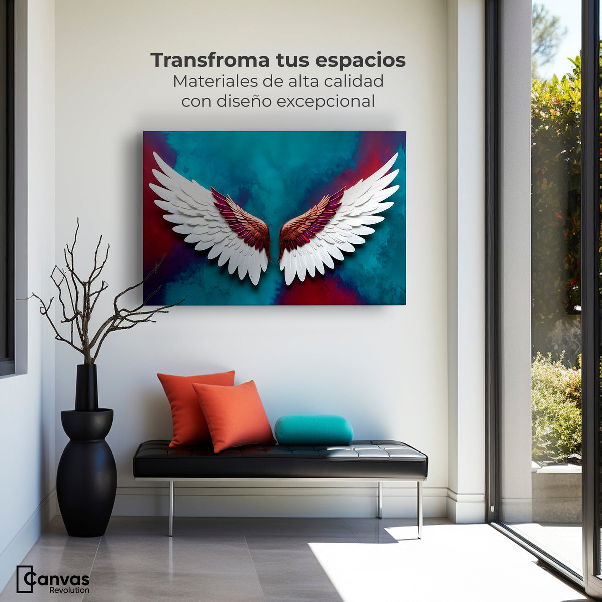 Cuadros Decorativos Canvas Revolution | Alas Angel Intenso | Montaje1