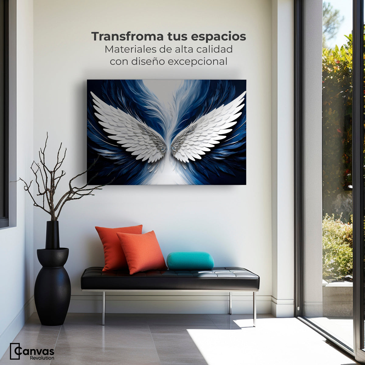 Cuadros Decorativos Canvas Revolution | Alas Angel Marina | Montaje1