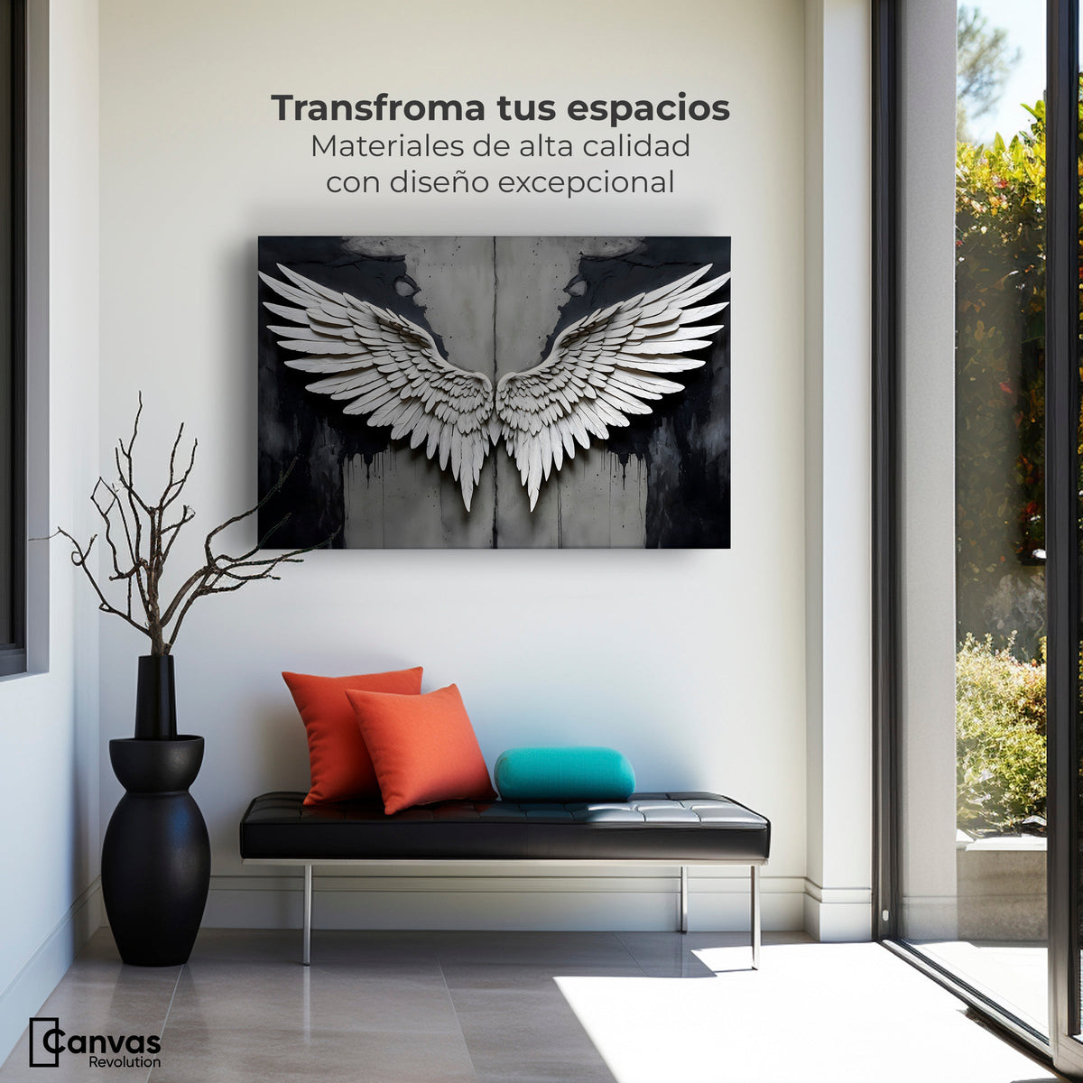 Cuadros Decorativos Canvas Revolution | Alas Angel Sombra | Montaje1