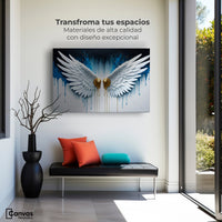 Cuadros Decorativos Canvas Revolution | Alas Corazon Dorado | Montaje1
