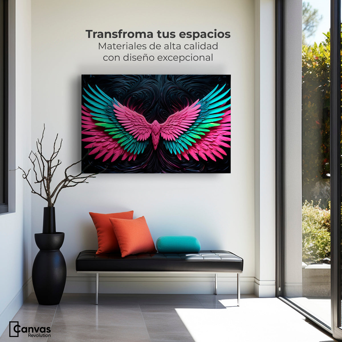 Cuadros Decorativos Canvas Revolution | Alas Luz Angeles | Montaje1
