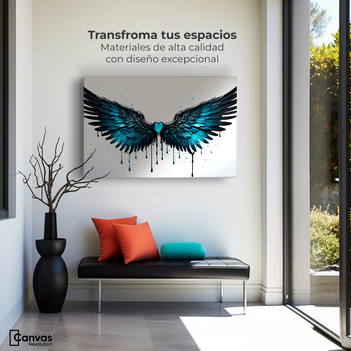 Cuadros Decorativos Canvas Revolution | Alas Piedra Angel | Montaje1