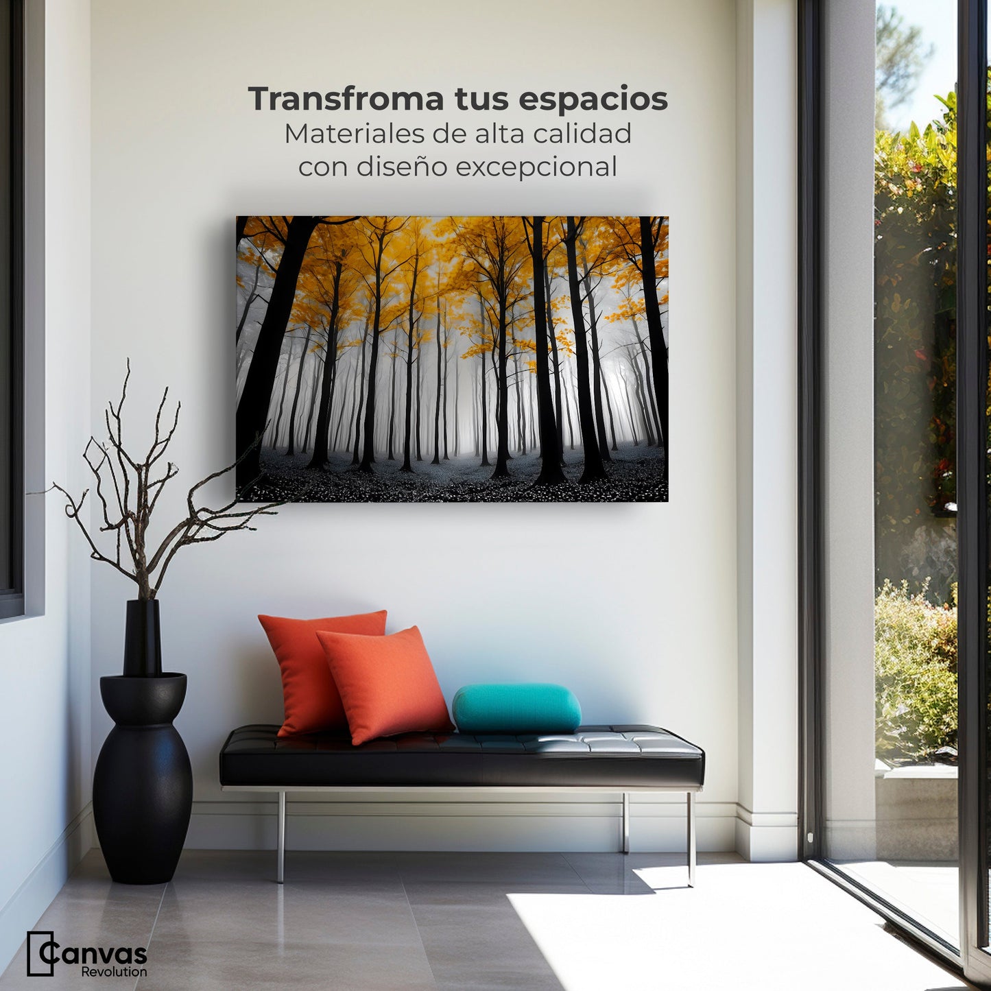 Cuadros Decorativos Canvas Revolution | Amarillo Silente | Montaje1
