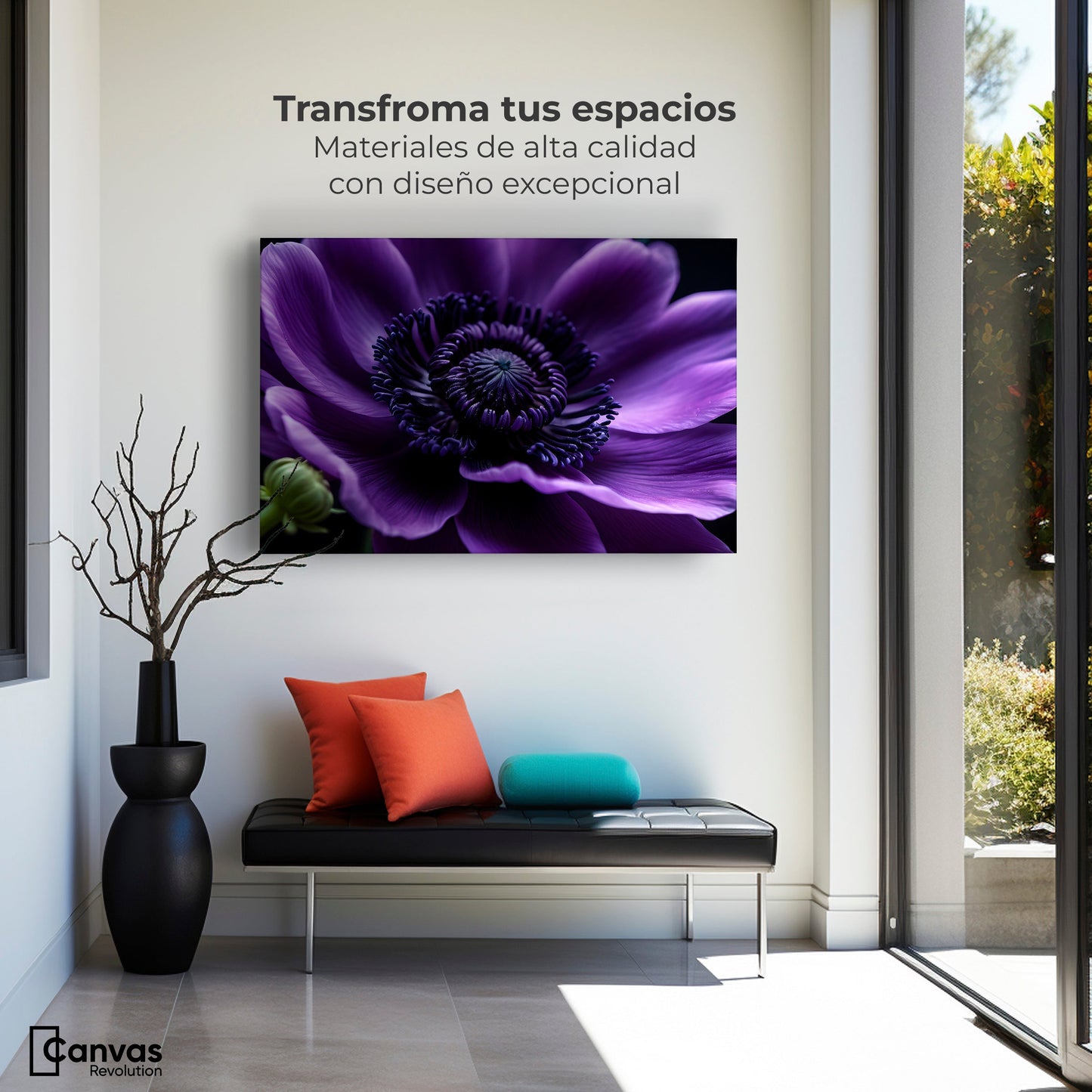 Cuadros Decorativos Canvas Revolution | Anemona Violeta | Montaje1