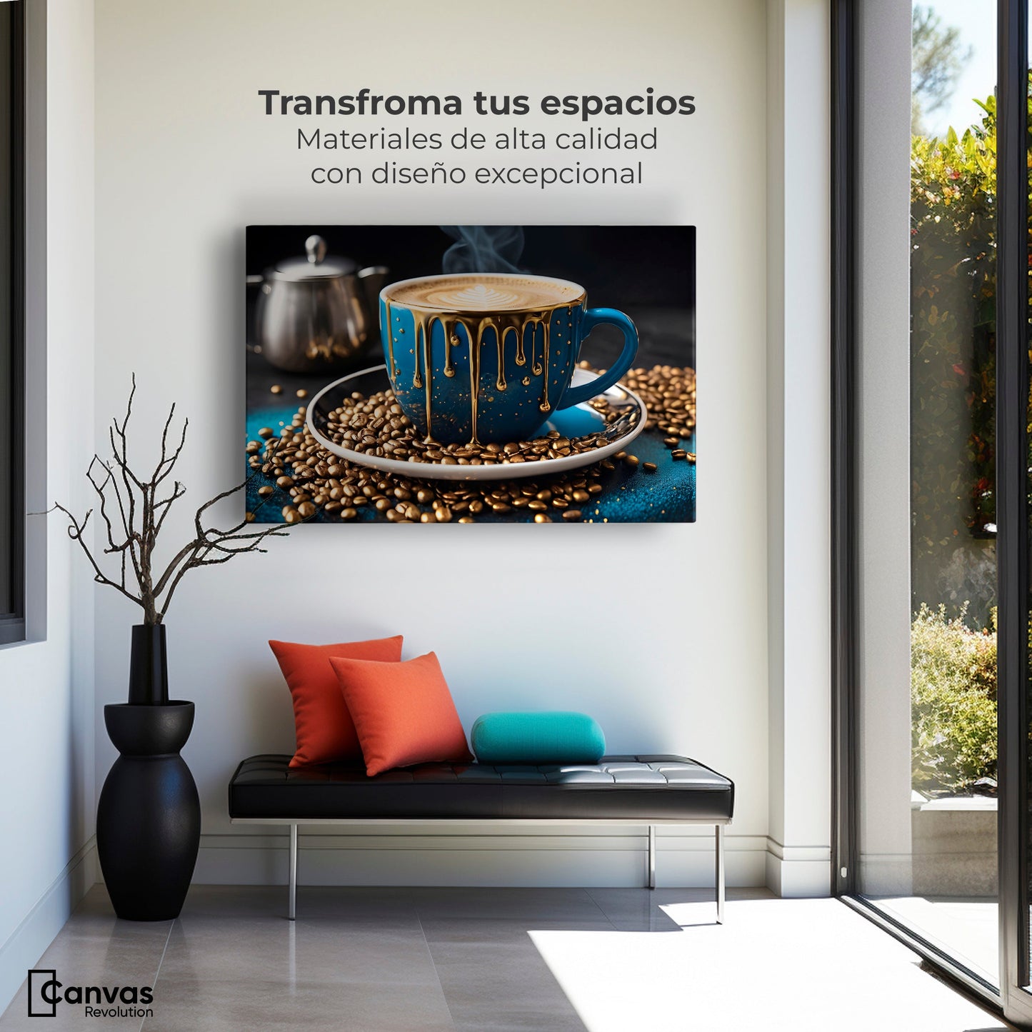 Cuadros Decorativos Canvas Revolution | Cafe Azul Celestial | Montaje1