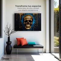 Cuadros Decorativos Canvas Revolution | Calvera Azul Dorado | Montaje1