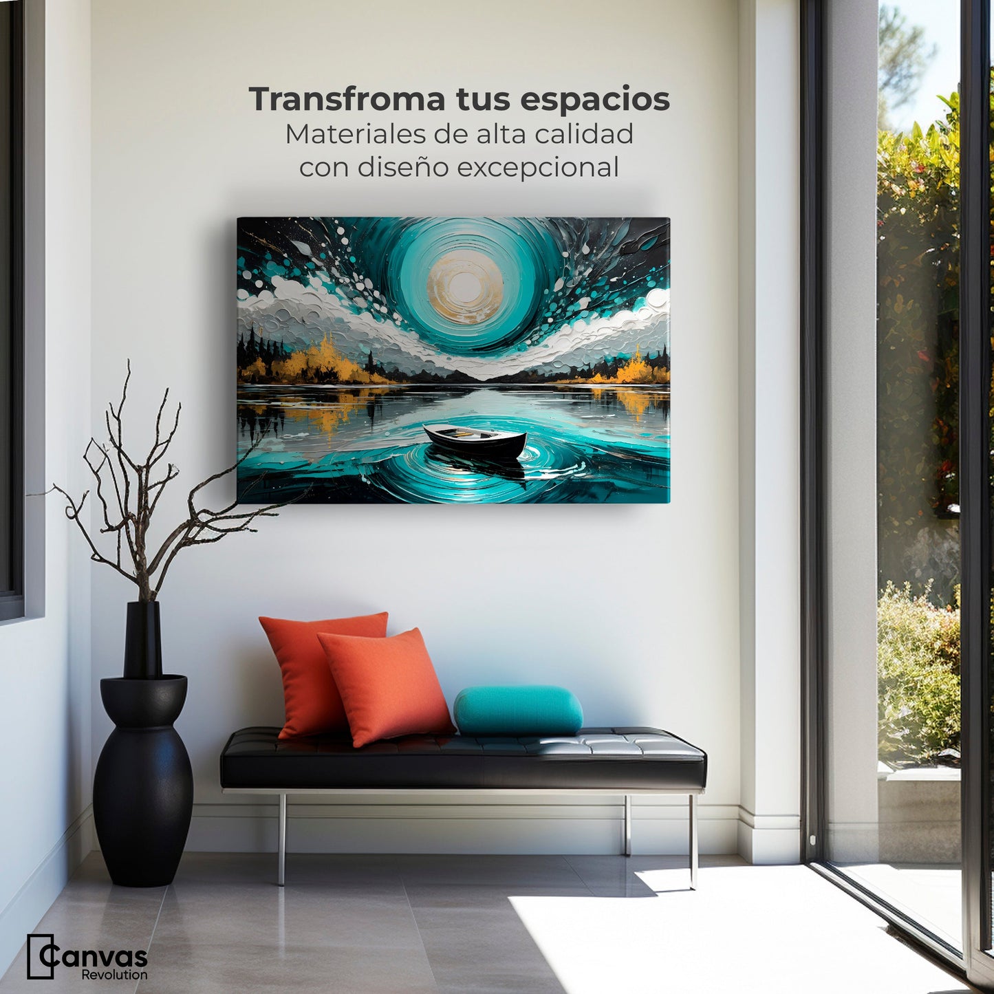 Cuadros Decorativos Canvas Revolution | Cielo En El Lago | Montaje1