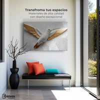 Cuadros Decorativos Canvas Revolution | Colibri Ala Dorada | Montaje1