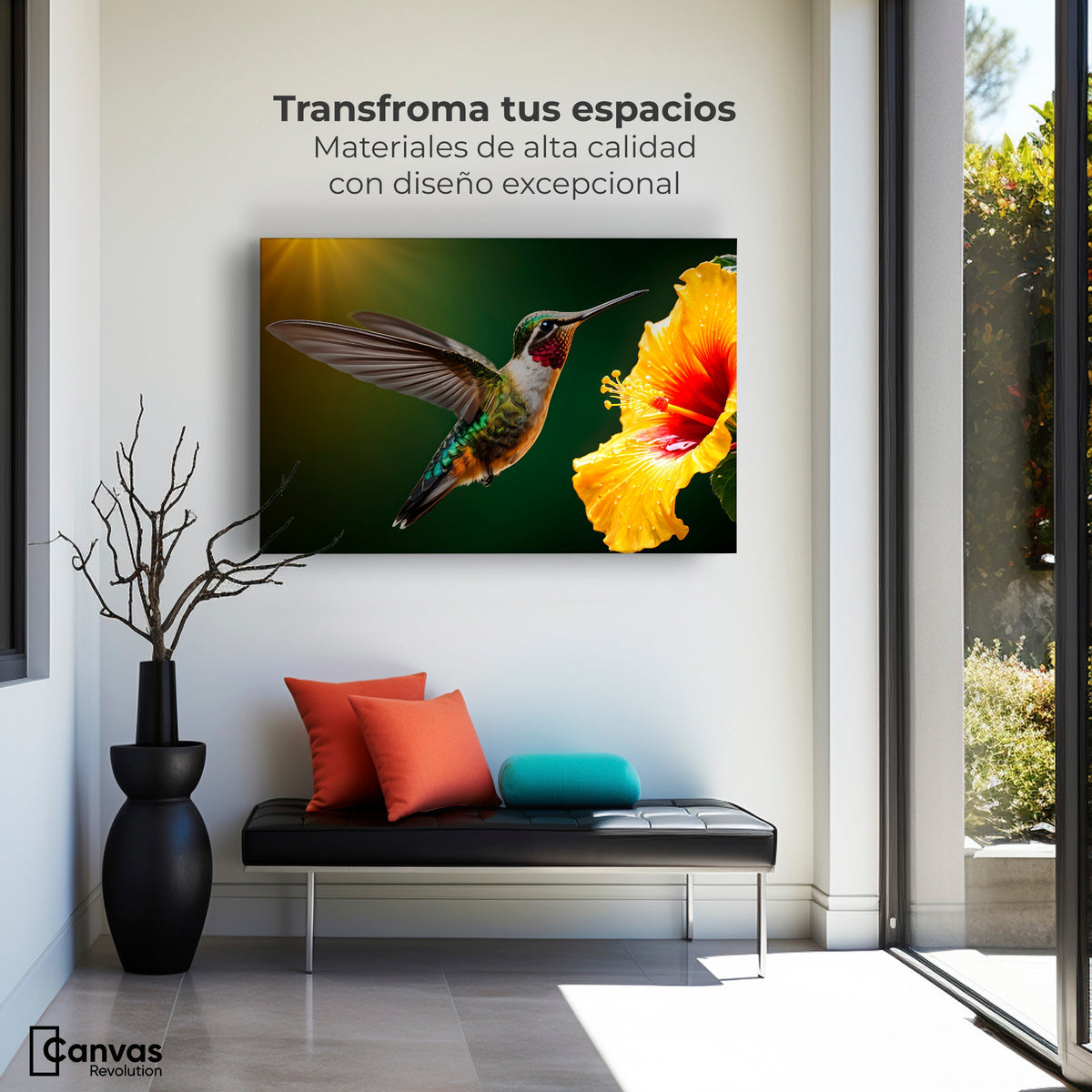 Cuadros Decorativos Canvas Revolution | Colibri Ala Nectar | Montaje1