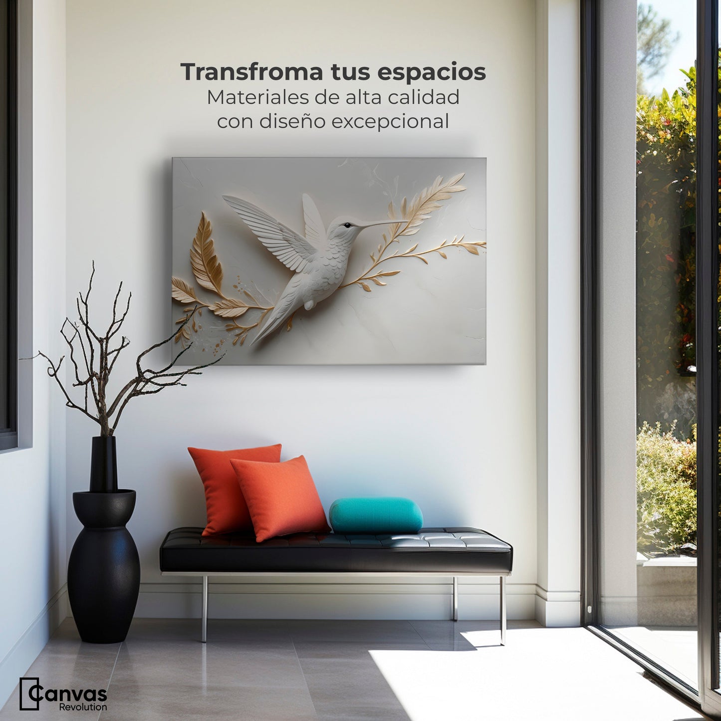 Cuadros Decorativos Canvas Revolution | Colibri Armonioso | Montaje1