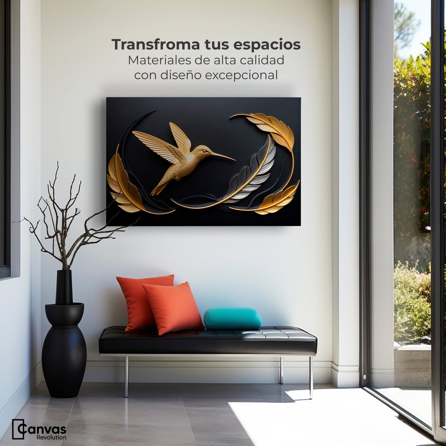 Cuadros Decorativos Canvas Revolution | Colibri Brillante | Montaje1