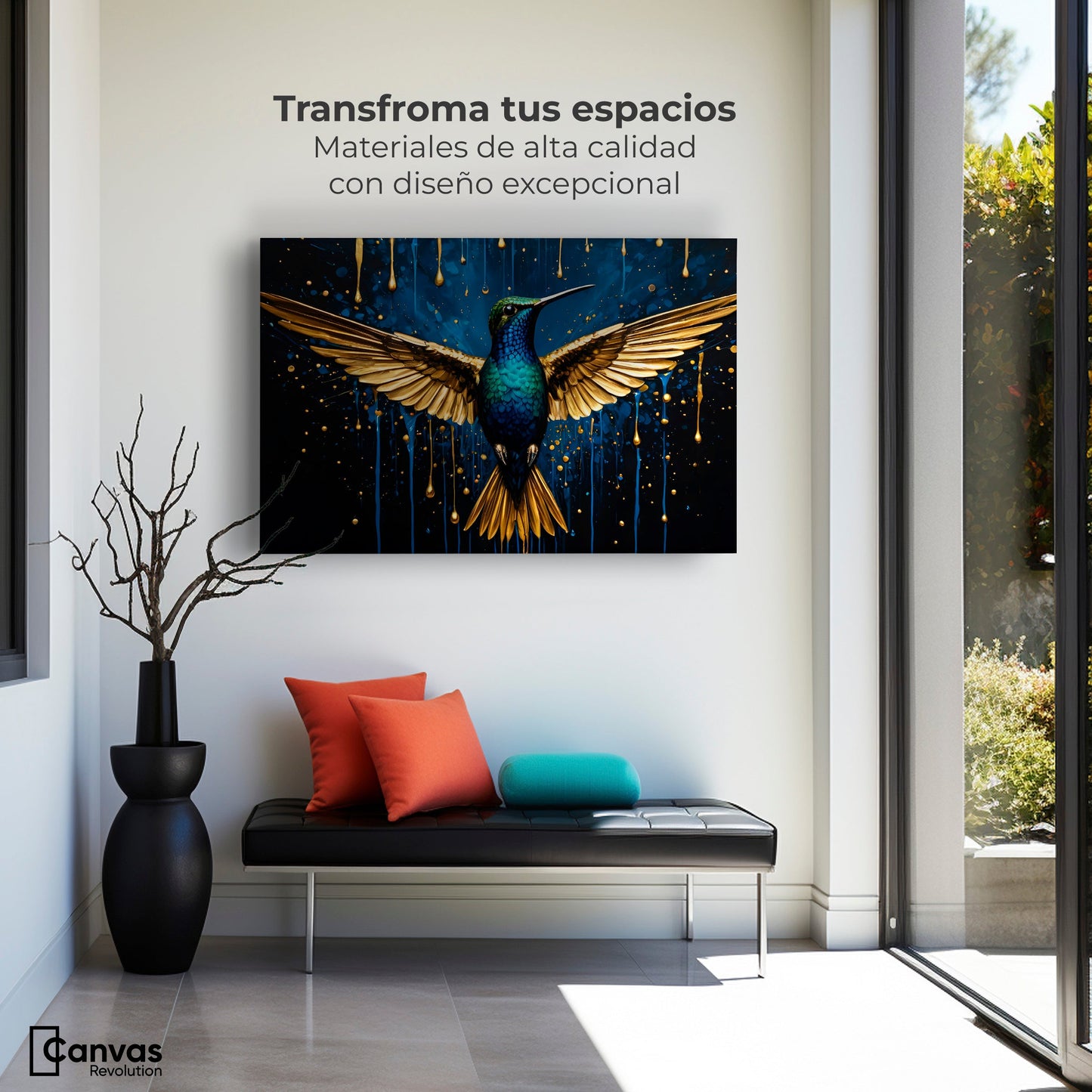 Cuadros Decorativos Canvas Revolution | Colibri Destellos | Montaje1