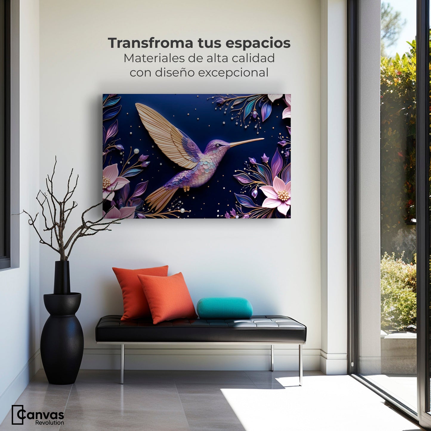 Cuadros Decorativos Canvas Revolution | Colibri Eterno | Montaje1
