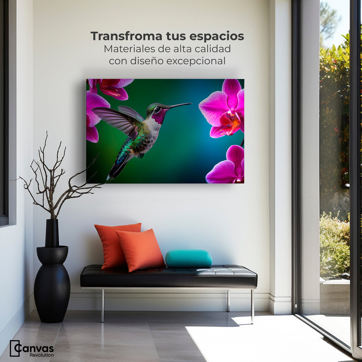 Cuadros Decorativos Canvas Revolution | Colibri Melodioso | Montaje1