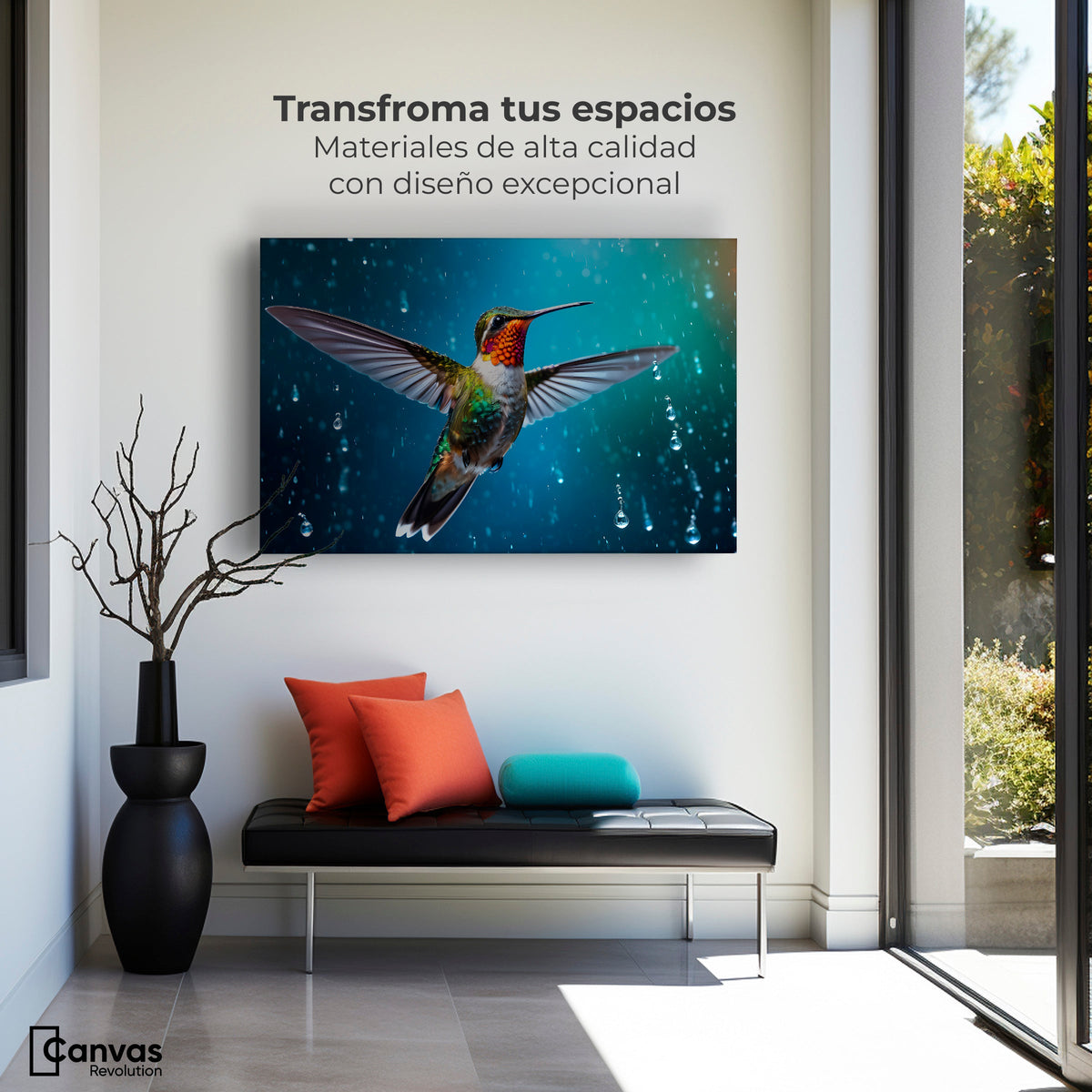 Cuadros Decorativos Canvas Revolution | Colibri Mistico | Montaje1