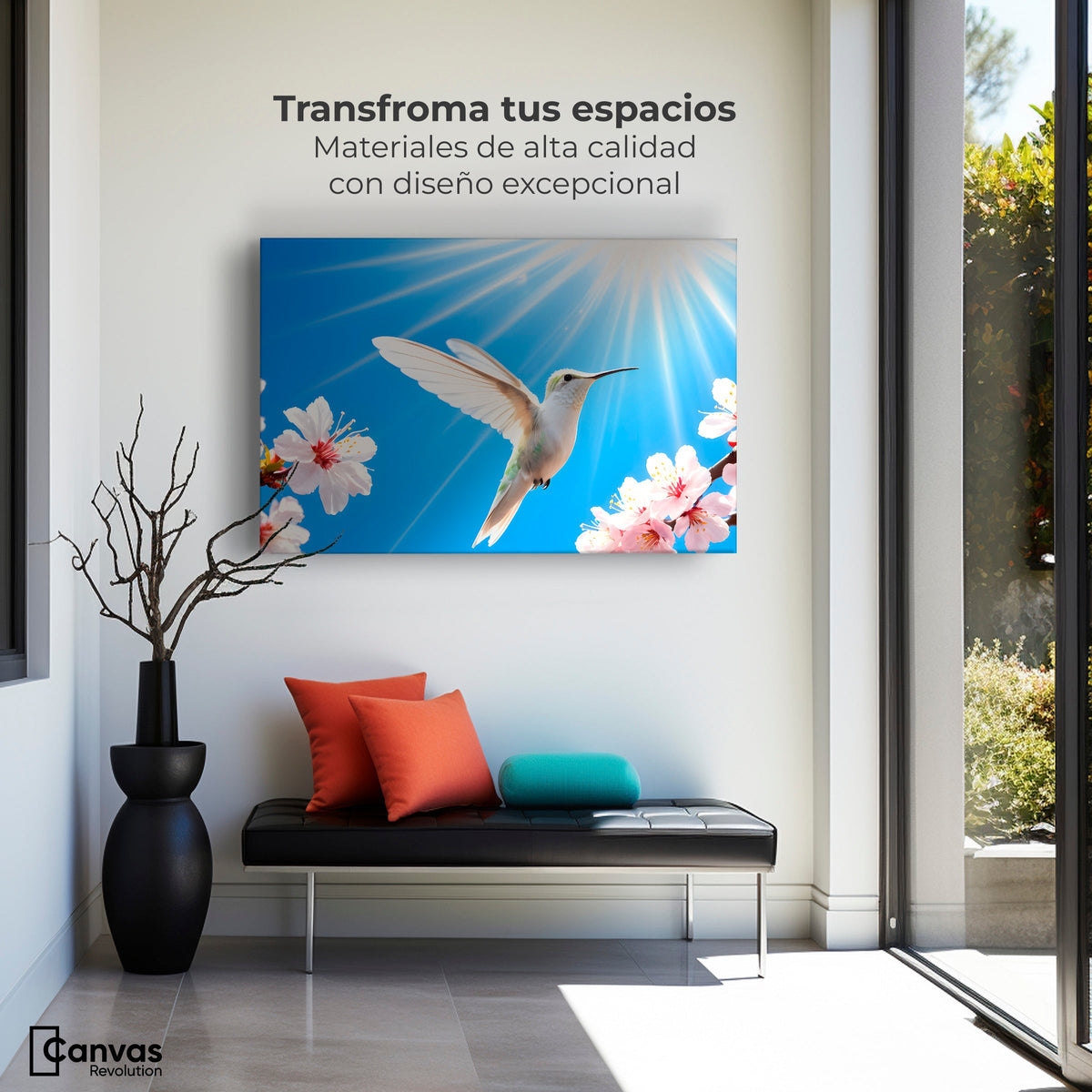 Cuadros Decorativos Canvas Revolution | Colibri Y Sol | Montaje1
