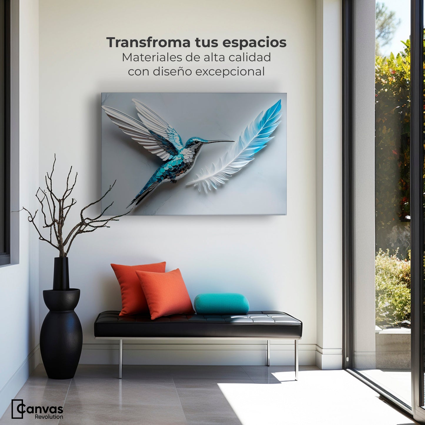Cuadros Decorativos Canvas Revolution | Colibri Zafiro | Montaje1