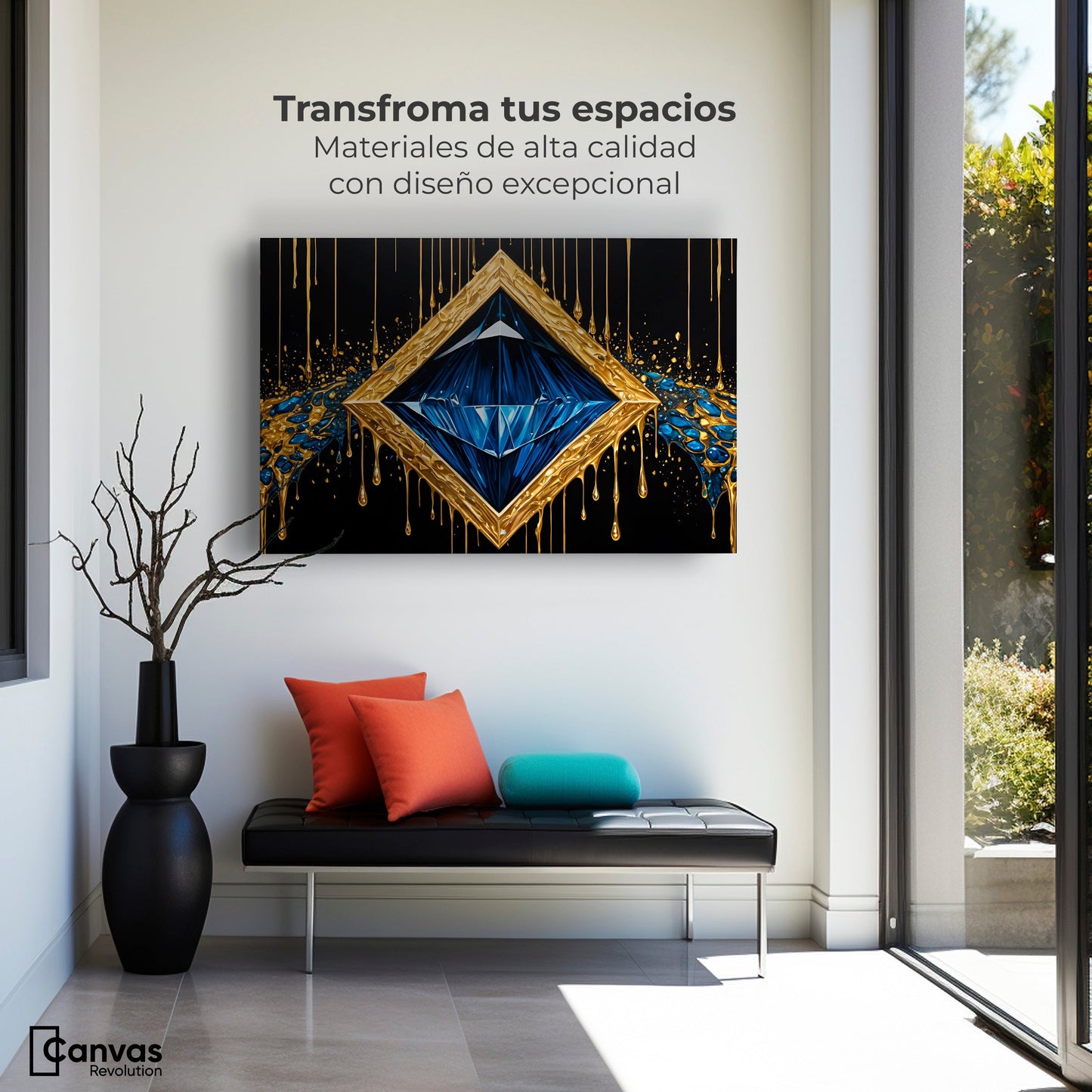 Cuadros Decorativos Canvas Revolution | Diamante Zafiro | Montaje1