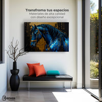 Cuadros Decorativos Canvas Revolution | Elegancia Azul Oro | Montaje1