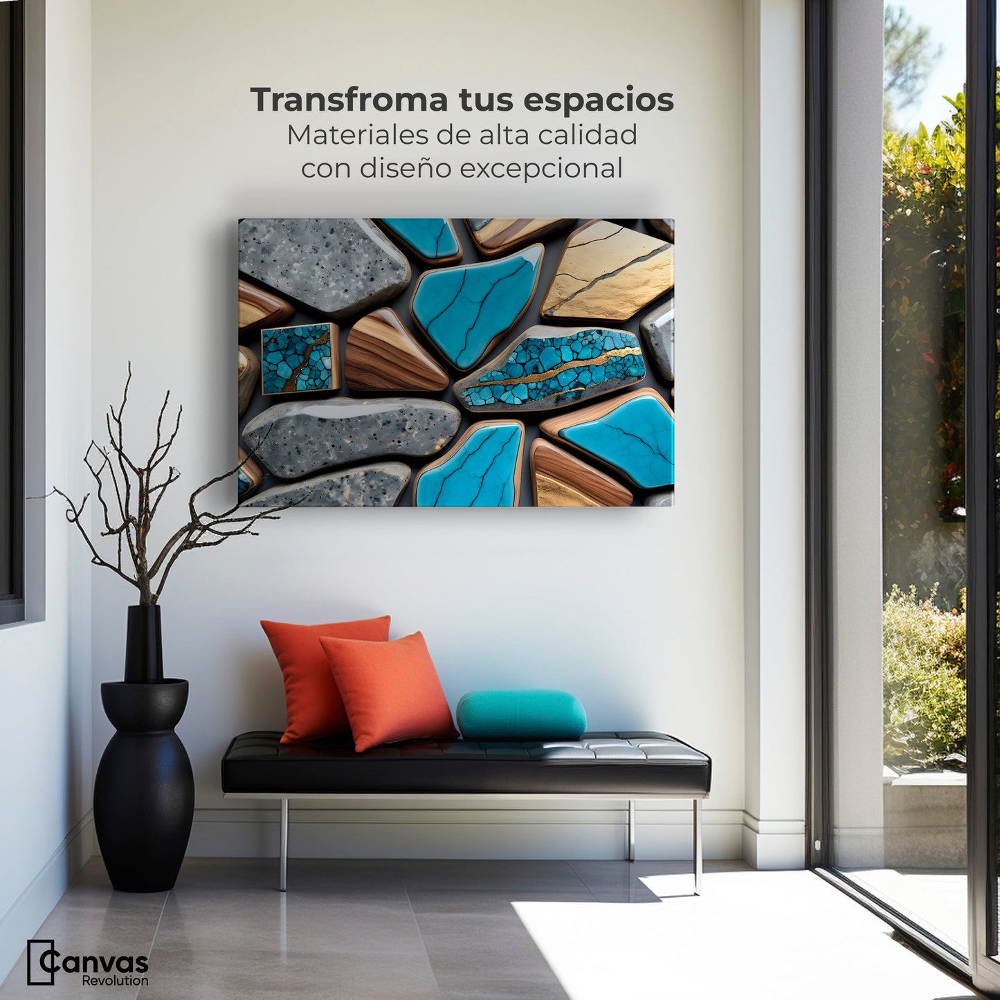 Cuadros Decorativos Canvas Revolution | Elegancia Geologica | Montaje1
