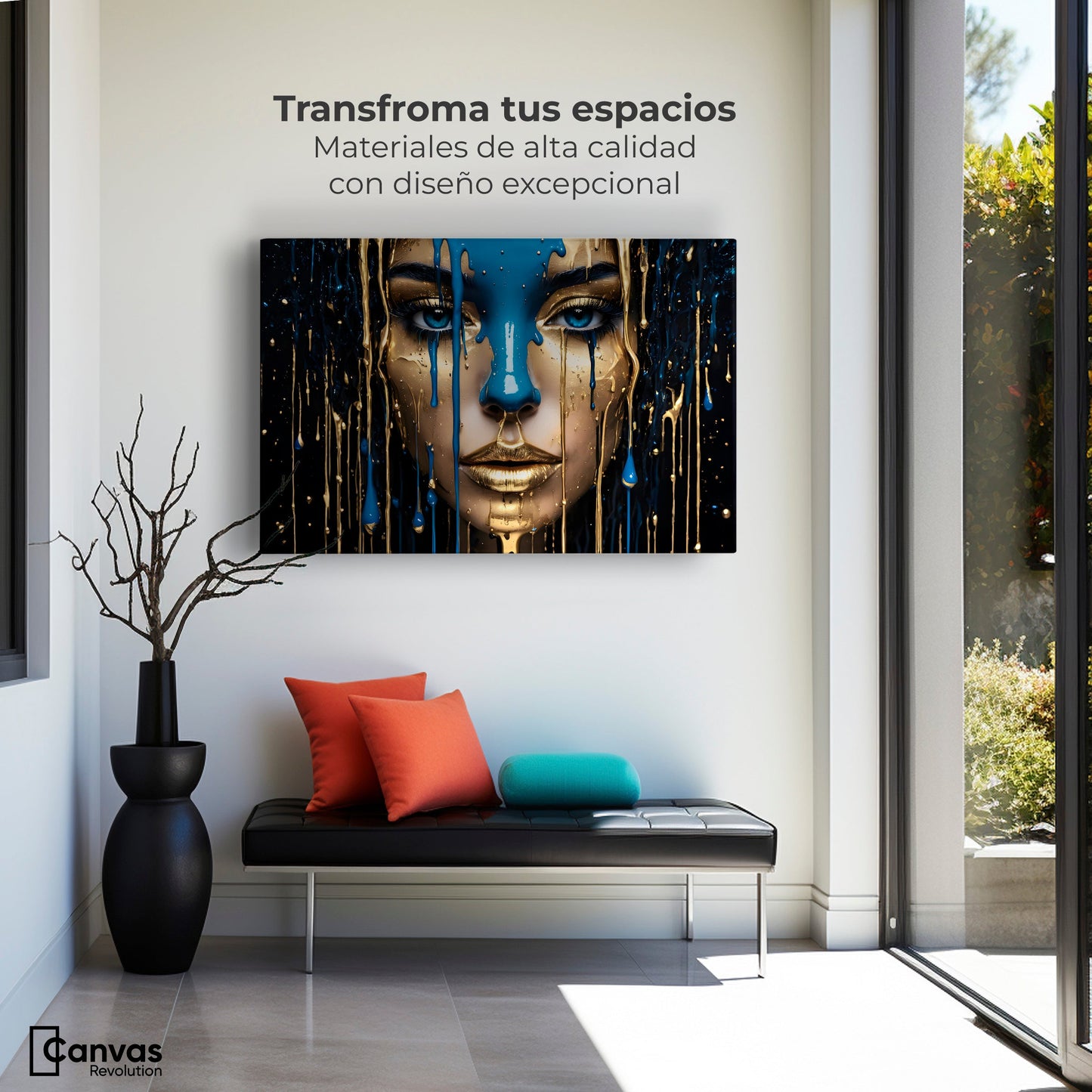 Cuadros Decorativos Canvas Revolution | Elegancia Liquida | Montaje1