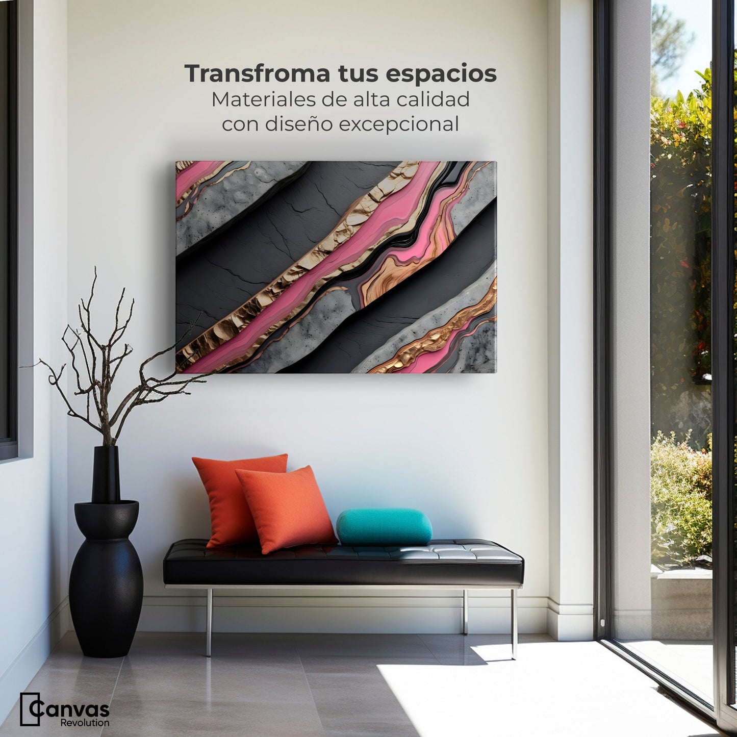 Cuadros Decorativos Canvas Revolution | Elegancia Marmol | Montaje1