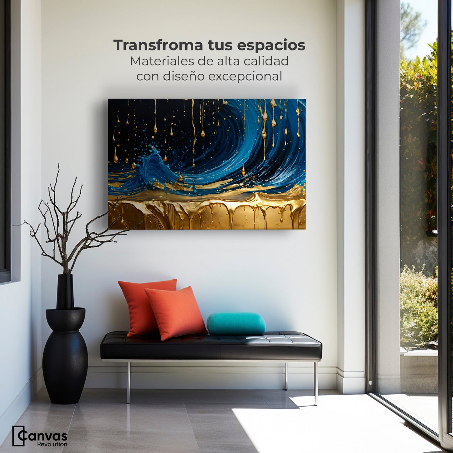 Cuadros Decorativos Canvas Revolution | Elegancia Zafiro | Montaje1