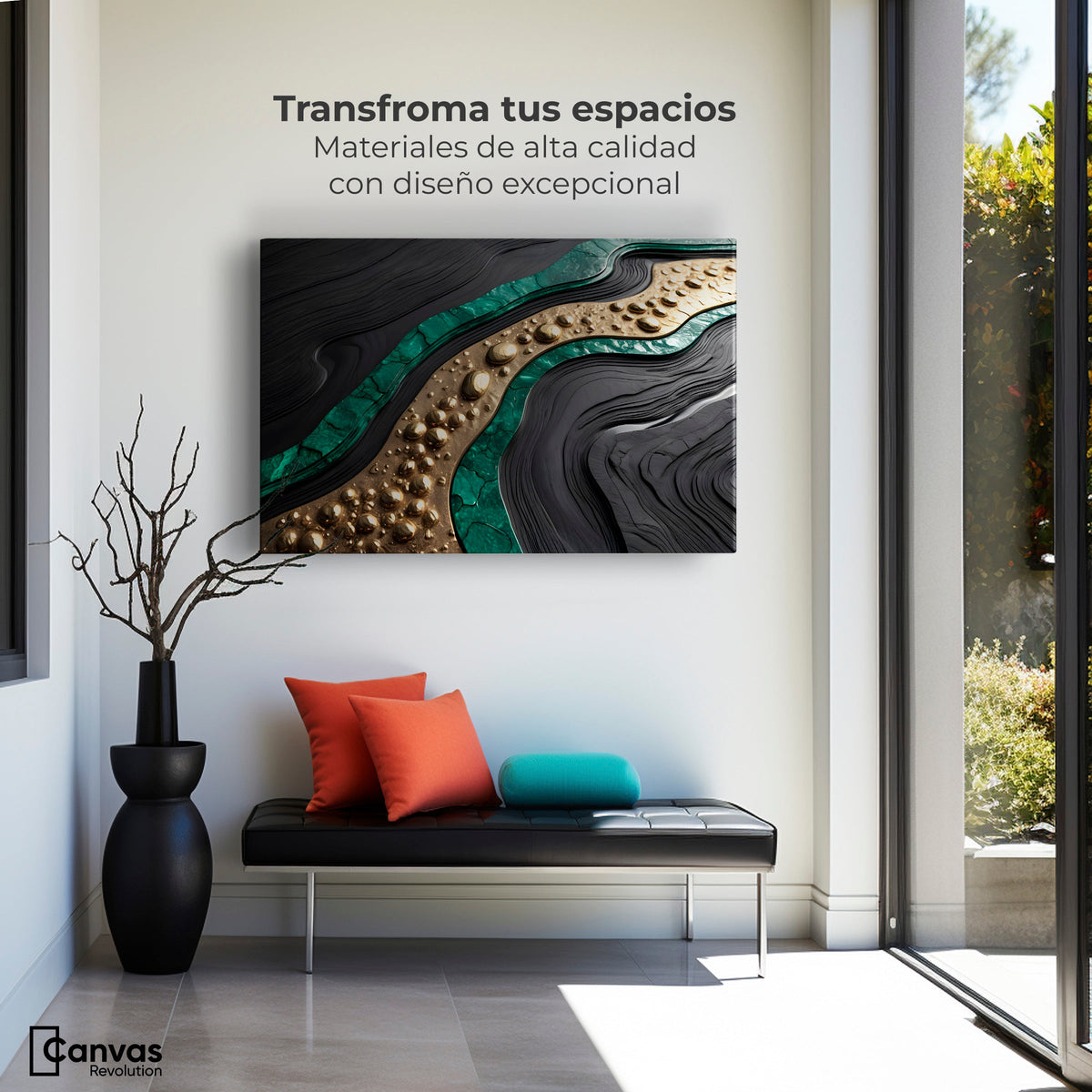 Cuadros Decorativos Canvas Revolution | Espejismo Metalico | Montaje1