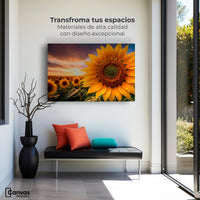 Cuadros Decorativos Canvas Revolution | Girasol Atardecer | Montaje1