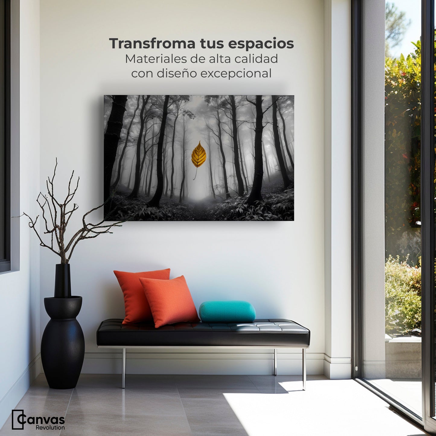Cuadros Decorativos Canvas Revolution | Hoja En Silencio | Montaje1
