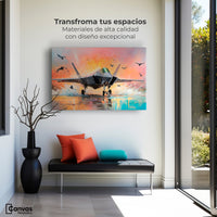 Cuadros Decorativos Canvas Revolution | Jet Pista Aerea | Montaje1